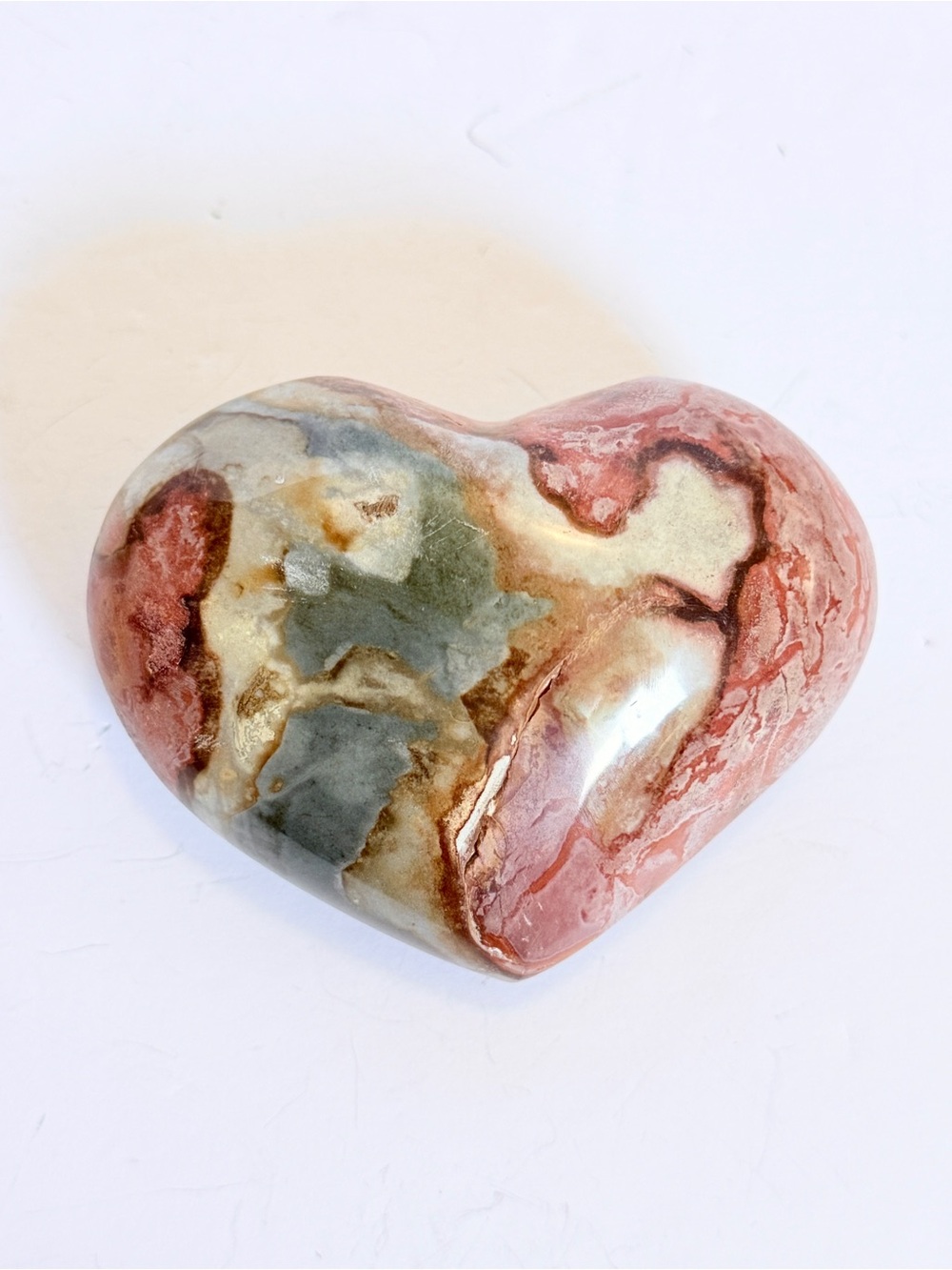 Polychrome Jasper Puffy Heart 201g